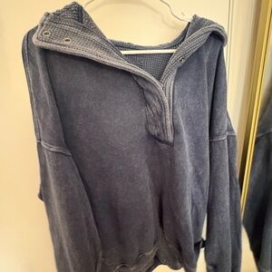 Aerie Textured Gray Pullover